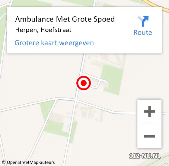 Locatie op kaart van de 112 melding: Ambulance Met Grote Spoed Naar Herpen, Hoefstraat op 17 juli 2017 17:14
