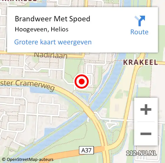 Locatie op kaart van de 112 melding: Brandweer Met Spoed Naar Hoogeveen, Helios op 17 juli 2017 17:15