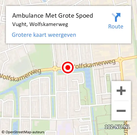 Locatie op kaart van de 112 melding: Ambulance Met Grote Spoed Naar Vught, Wolfskamerweg op 17 juli 2017 17:20