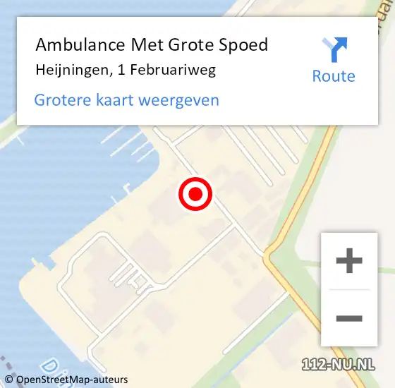 Locatie op kaart van de 112 melding: Ambulance Met Grote Spoed Naar Heijningen, 1 Februariweg op 17 juli 2017 17:42