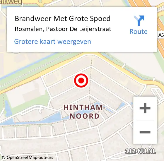 Locatie op kaart van de 112 melding: Brandweer Met Grote Spoed Naar Rosmalen, Pastoor De Leijerstraat op 17 juli 2017 18:20