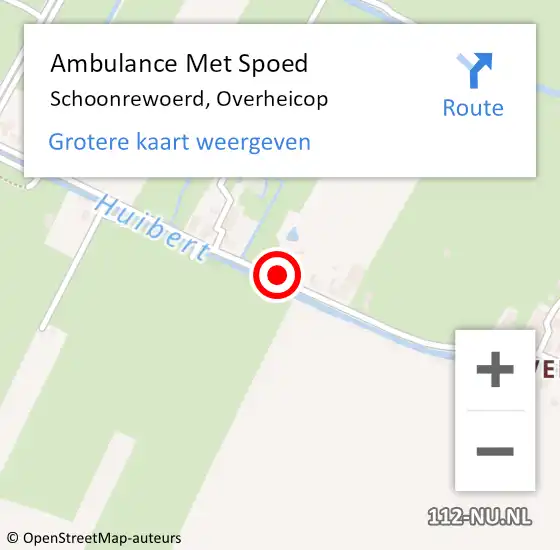 Locatie op kaart van de 112 melding: Ambulance Met Spoed Naar Schoonrewoerd, Overheicop op 17 juli 2017 18:27
