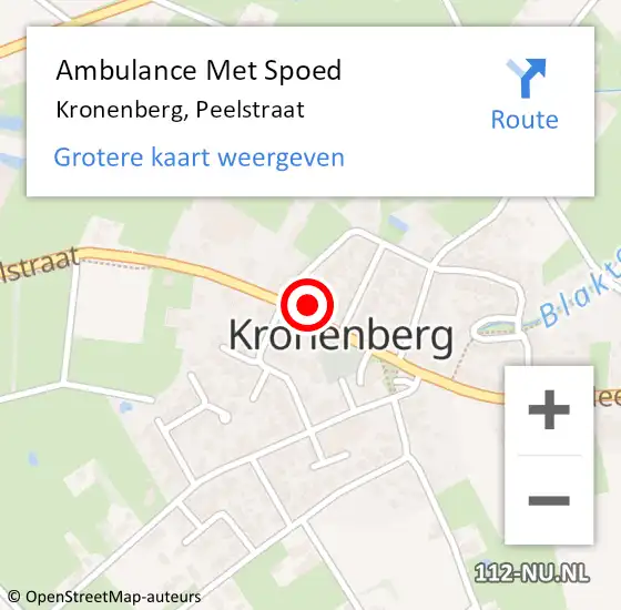 Locatie op kaart van de 112 melding: Ambulance Met Spoed Naar Kronenberg, Peelstraat op 27 januari 2014 10:34