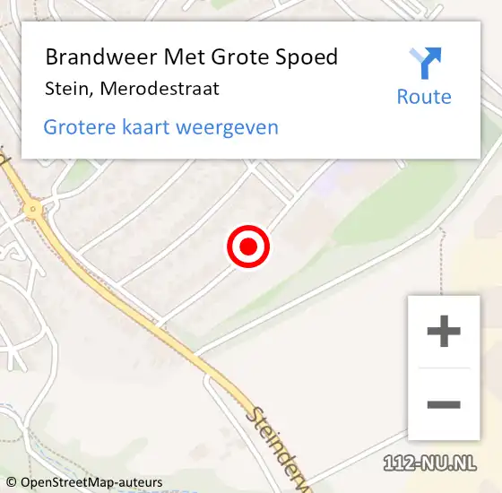 Locatie op kaart van de 112 melding: Brandweer Met Grote Spoed Naar Stein, Merodestraat op 17 juli 2017 18:41