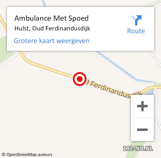 Locatie op kaart van de 112 melding: Ambulance Met Spoed Naar Hulst, Oud Ferdinandusdijk op 17 juli 2017 18:49