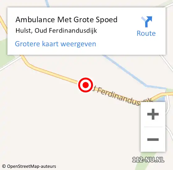 Locatie op kaart van de 112 melding: Ambulance Met Grote Spoed Naar Hulst, Oud Ferdinandusdijk op 17 juli 2017 18:49