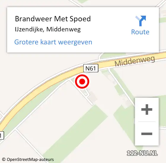 Locatie op kaart van de 112 melding: Brandweer Met Spoed Naar IJzendijke, Middenweg op 17 juli 2017 18:49