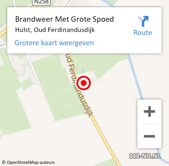 Locatie op kaart van de 112 melding: Brandweer Met Grote Spoed Naar Hulst, Oud Ferdinandusdijk op 17 juli 2017 18:50