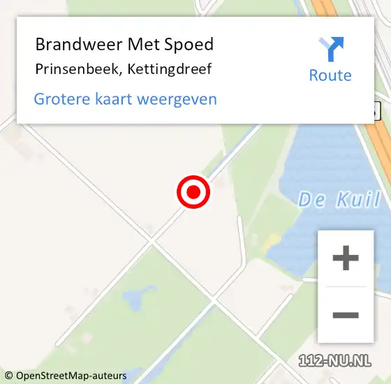 Locatie op kaart van de 112 melding: Brandweer Met Spoed Naar Prinsenbeek, Kettingdreef op 17 juli 2017 19:19