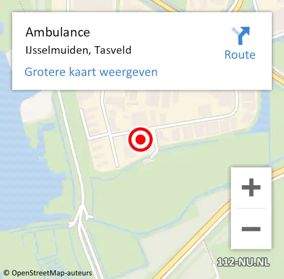 Locatie op kaart van de 112 melding: Ambulance IJsselmuiden, Tasveld op 17 juli 2017 19:32