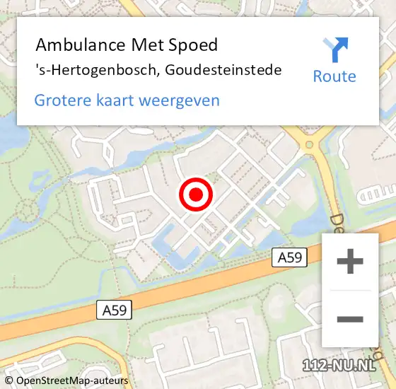 Locatie op kaart van de 112 melding: Ambulance Met Spoed Naar 's-Hertogenbosch, Goudesteinstede op 17 juli 2017 19:47