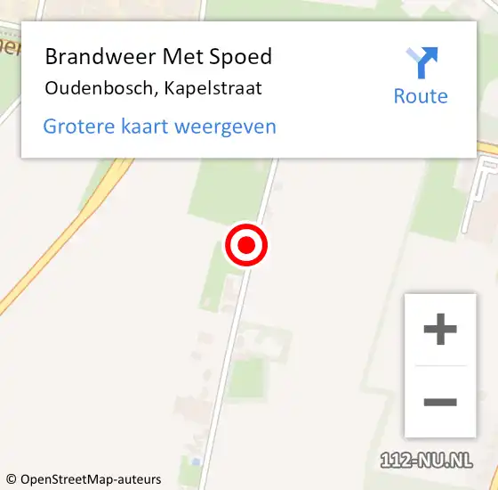 Locatie op kaart van de 112 melding: Brandweer Met Spoed Naar Oudenbosch, Kapelstraat op 17 juli 2017 23:02