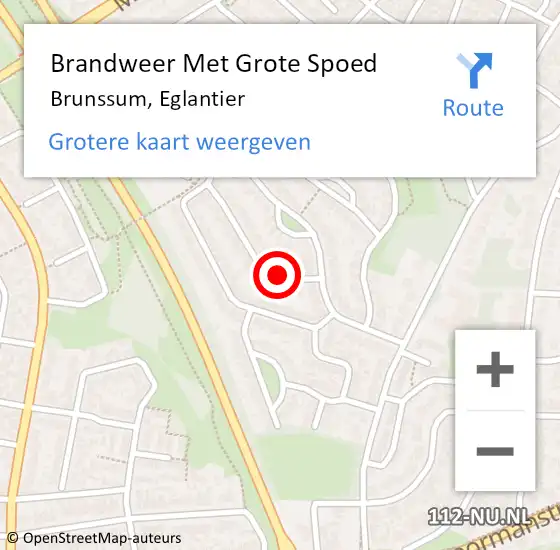 Locatie op kaart van de 112 melding: Brandweer Met Grote Spoed Naar Brunssum, Eglantier op 18 juli 2017 03:15