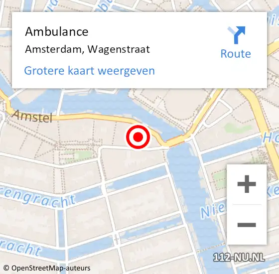 Locatie op kaart van de 112 melding: Ambulance Amsterdam, Wagenstraat op 18 juli 2017 03:50