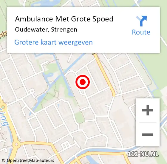 Locatie op kaart van de 112 melding: Ambulance Met Grote Spoed Naar Oudewater, Strengen op 18 juli 2017 03:56