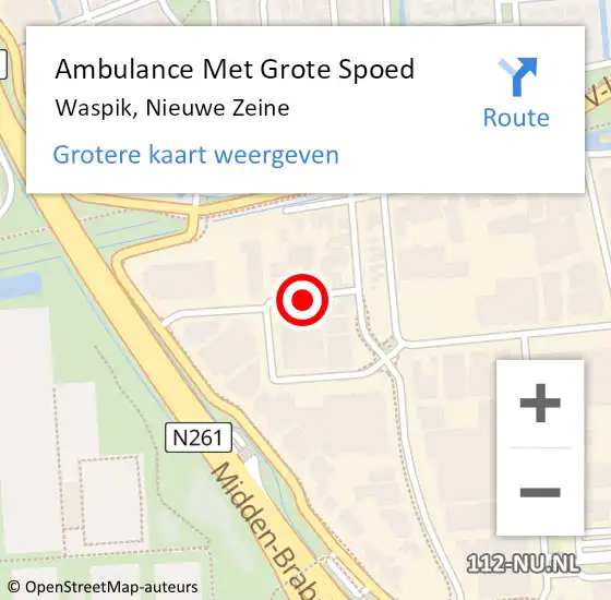 Locatie op kaart van de 112 melding: Ambulance Met Grote Spoed Naar Waspik, Nieuwe Zeine op 18 juli 2017 04:08