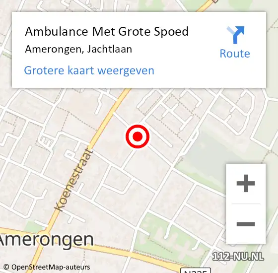 Locatie op kaart van de 112 melding: Ambulance Met Grote Spoed Naar Amerongen, Jachtlaan op 18 juli 2017 06:51