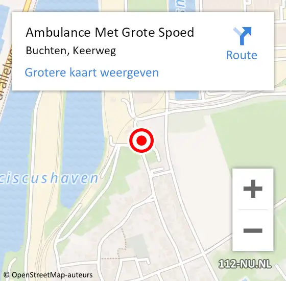 Locatie op kaart van de 112 melding: Ambulance Met Grote Spoed Naar Buchten, Keerweg op 18 juli 2017 07:27