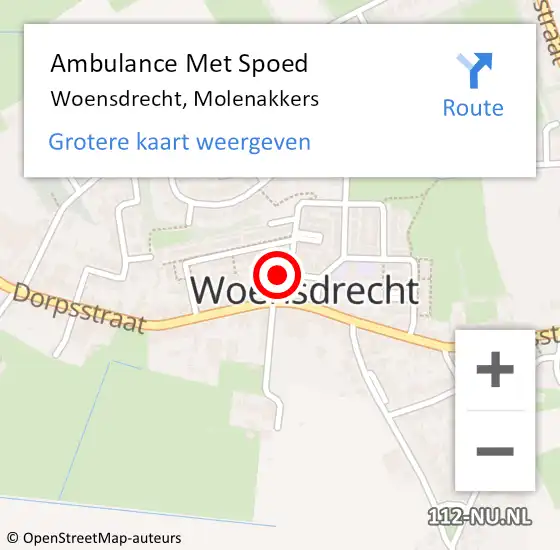 Locatie op kaart van de 112 melding: Ambulance Met Spoed Naar Woensdrecht, Molenakkers op 18 juli 2017 07:46