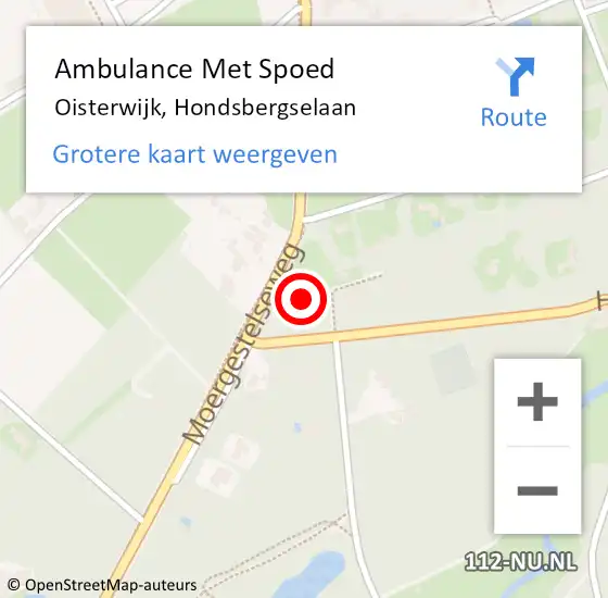 Locatie op kaart van de 112 melding: Ambulance Met Spoed Naar Oisterwijk, Hondsbergselaan op 18 juli 2017 07:53