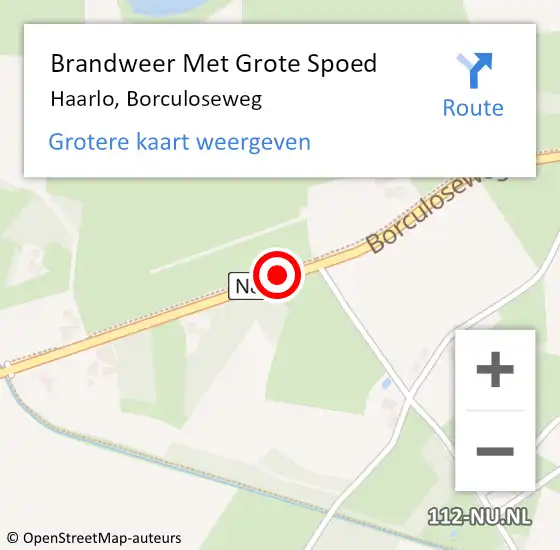 Locatie op kaart van de 112 melding: Brandweer Met Grote Spoed Naar Haarlo, Borculoseweg op 18 juli 2017 08:50