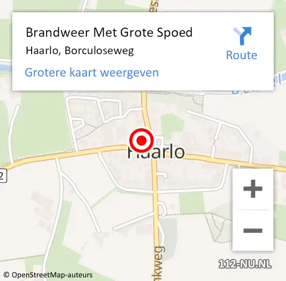 Locatie op kaart van de 112 melding: Brandweer Met Grote Spoed Naar Haarlo, Borculoseweg op 18 juli 2017 08:54