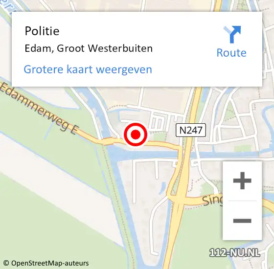 Locatie op kaart van de 112 melding: Politie Edam, Groot Westerbuiten op 18 juli 2017 09:14