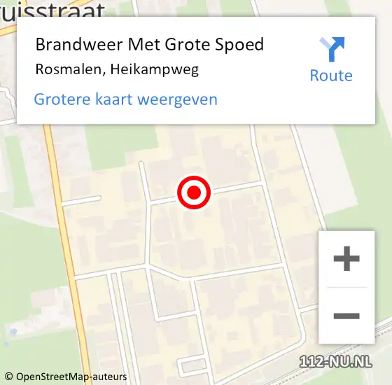 Locatie op kaart van de 112 melding: Brandweer Met Grote Spoed Naar Rosmalen, Heikampweg op 18 juli 2017 10:08