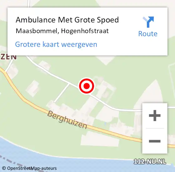 Locatie op kaart van de 112 melding: Ambulance Met Grote Spoed Naar Maasbommel, Hogenhofstraat op 18 juli 2017 10:16