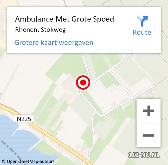 Locatie op kaart van de 112 melding: Ambulance Met Grote Spoed Naar Rhenen, Stokweg op 18 juli 2017 10:25