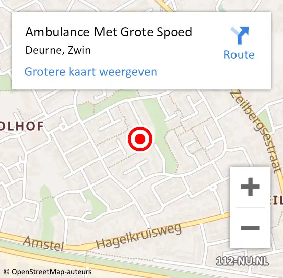 Locatie op kaart van de 112 melding: Ambulance Met Grote Spoed Naar Deurne, Zwin op 18 juli 2017 10:57