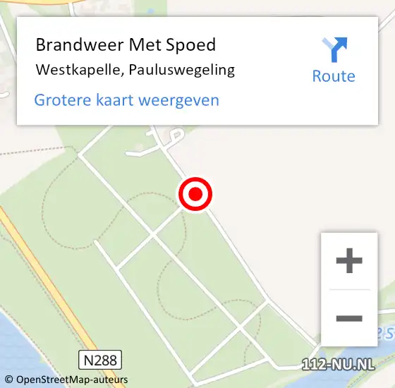 Locatie op kaart van de 112 melding: Brandweer Met Spoed Naar Westkapelle, Pauluswegeling op 18 juli 2017 13:27