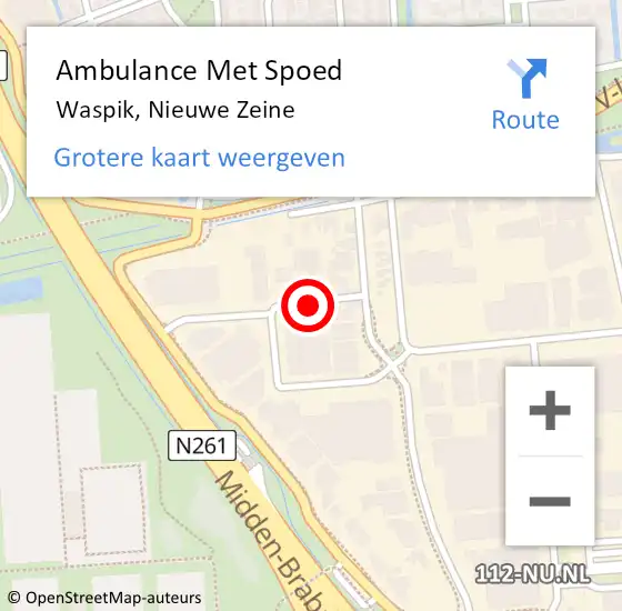 Locatie op kaart van de 112 melding: Ambulance Met Spoed Naar Waspik, Nieuwe Zeine op 18 juli 2017 14:14