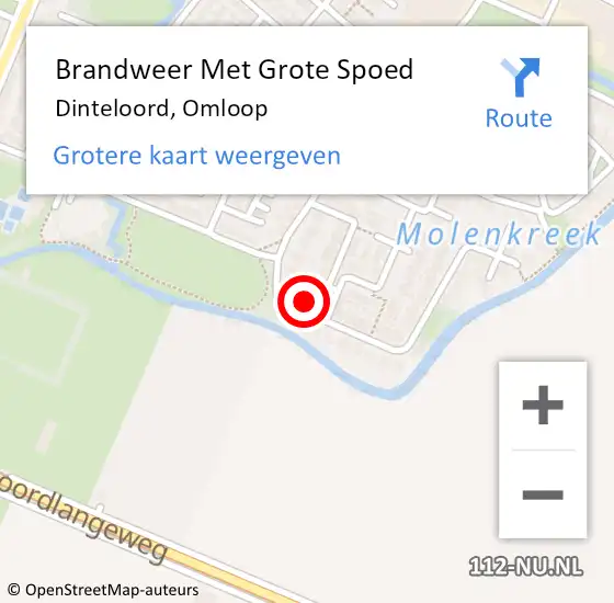 Locatie op kaart van de 112 melding: Brandweer Met Grote Spoed Naar Dinteloord, Omloop op 18 juli 2017 14:40