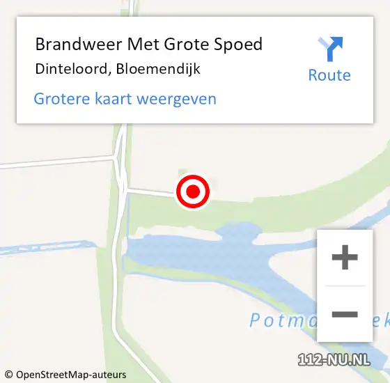 Locatie op kaart van de 112 melding: Brandweer Met Grote Spoed Naar Dinteloord, Bloemendijk op 18 juli 2017 14:44