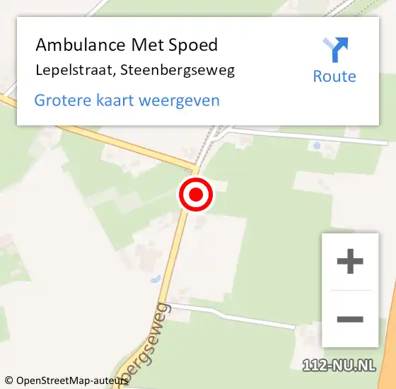 Locatie op kaart van de 112 melding: Ambulance Met Spoed Naar Lepelstraat, Steenbergseweg op 18 juli 2017 14:44