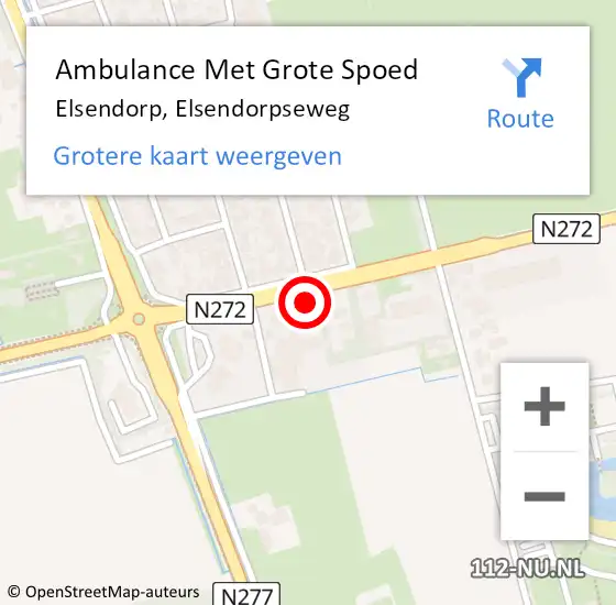 Locatie op kaart van de 112 melding: Ambulance Met Grote Spoed Naar Elsendorp, Elsendorpseweg op 18 juli 2017 14:50