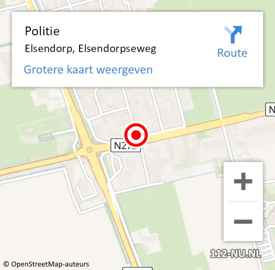 Locatie op kaart van de 112 melding: Politie Elsendorp, Elsendorpseweg op 18 juli 2017 14:51
