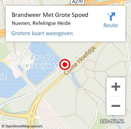 Locatie op kaart van de 112 melding: Brandweer Met Grote Spoed Naar Nuenen, Refelingse Heide op 18 juli 2017 15:01