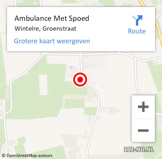 Locatie op kaart van de 112 melding: Ambulance Met Spoed Naar Wintelre, Groenstraat op 18 juli 2017 15:06