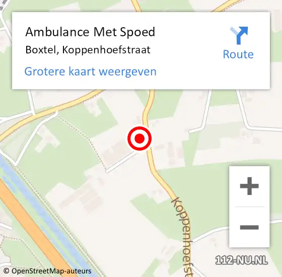 Locatie op kaart van de 112 melding: Ambulance Met Spoed Naar Boxtel, Koppenhoefstraat op 18 juli 2017 15:18