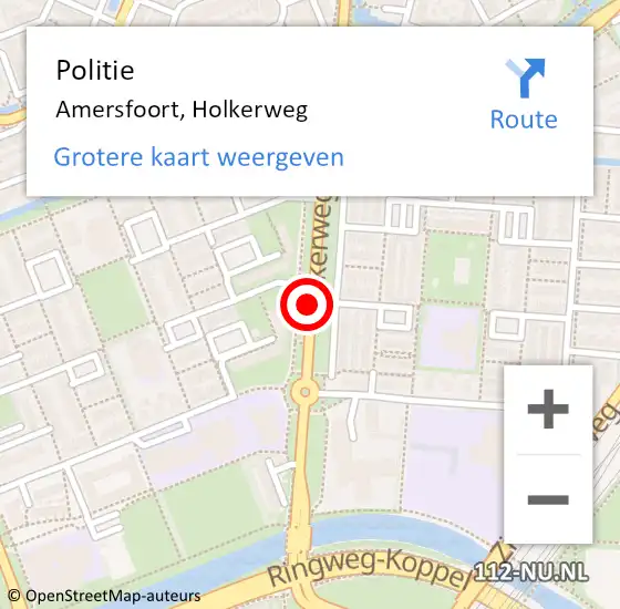 Locatie op kaart van de 112 melding: Politie Amersfoort, Holkerweg op 18 juli 2017 15:38