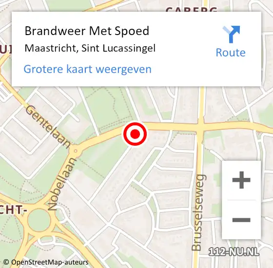 Locatie op kaart van de 112 melding: Brandweer Met Spoed Naar Maastricht, Sint Lucassingel op 18 juli 2017 15:49