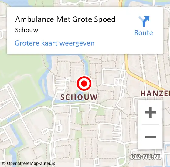 Locatie op kaart van de 112 melding: Ambulance Met Grote Spoed Naar Schouw op 18 juli 2017 16:55