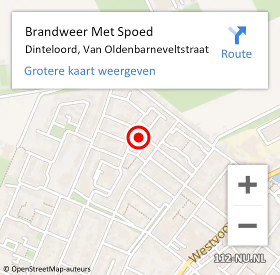 Locatie op kaart van de 112 melding: Brandweer Met Spoed Naar Dinteloord, Van Oldenbarneveltstraat op 18 juli 2017 17:55