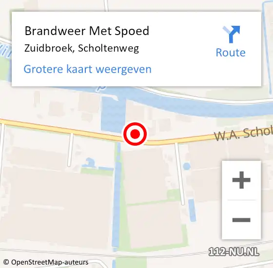 Locatie op kaart van de 112 melding: Brandweer Met Spoed Naar Zuidbroek, Scholtenweg op 18 juli 2017 21:45