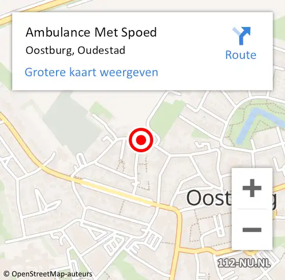 Locatie op kaart van de 112 melding: Ambulance Met Spoed Naar Oostburg, Oudestad op 18 juli 2017 22:43