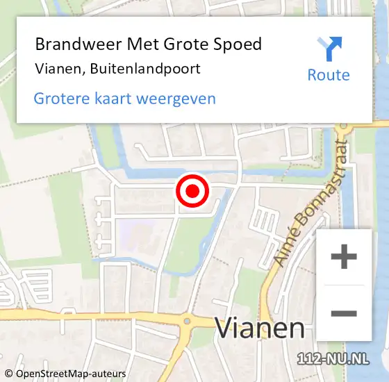 Locatie op kaart van de 112 melding: Brandweer Met Grote Spoed Naar Vianen, Buitenlandpoort op 27 januari 2014 12:23