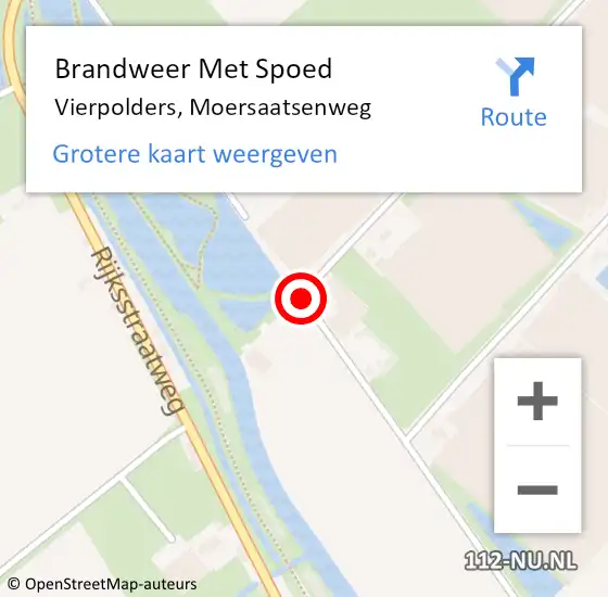 Locatie op kaart van de 112 melding: Brandweer Met Spoed Naar Vierpolders, Moersaatsenweg op 19 juli 2017 03:14