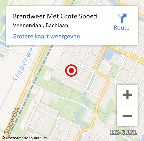 Locatie op kaart van de 112 melding: Brandweer Met Grote Spoed Naar Veenendaal, Bachlaan op 19 juli 2017 04:17